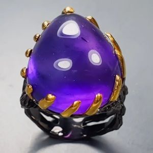 NATURAL NON ENHANCED AMETHYST RING➖925 STERLING SILVER 💜